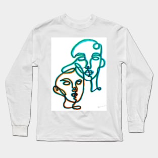 Abstract Faces Long Sleeve T-Shirt